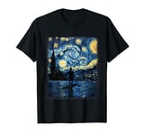 Stand Up Paddling SUP Paddle Board Starry Night Painting T-Shirt