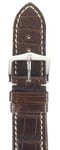 Hirsch Strap Viscount Alligator Matt Brown Large 20mm