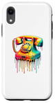 Coque pour iPhone XR Dripping Paint Art Téléphone Vintage Fixe Cadran