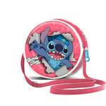 Disney Lilo et Stitch Thing-Sac à Bandoulière Rond, Rose, 18,5 x 18,5 cm