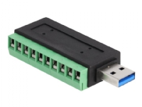 Delock - USB-adapter - 10 stifts terminalblock till USB typ A (hane) - USB 3.2 Gen 1 - 5 V - 1 A - svart/grön