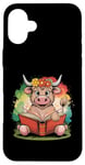 Coque pour iPhone 16 Plus Livre de classement de la ferme Motif vache écossaise Highland