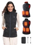 Kintiwe Veste Chauffante Femme Homme, Gilet Chauffant Homme avec Batterie Incluse, Hiver Lavable Chauds Gilet Chauffé avec 5 Zones de Chauffage