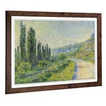 Big Box Art Framed Print of Claude Monet Lane in The Country Design | Wall Art Picture | Home Decor for Kitchen, Living Room, Bedroom, Hallway, Walnut, A2 / 24.5x18 Inch / 62x45cm