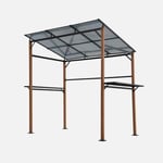 Abri de barbecue. gazebo pour barbecue. 2 tables latérales. gris