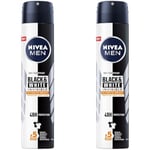 NIVEA MEN Déodorant anti-transpirant Spray Black&White Ultimate Impact 200 ml, antitranspirant homme protection 48H, antitranspirant aisselles sans alcool (Lot de 2)