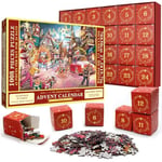 Pukamam Calendrier de l'Avent 2023 Femme Homme Puzzle 1008 Pieces Cadeau Enfant Ado Fille Garçon Calendriers de Noël