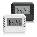 Thermomètre Hygromètre Numérique, 2pcs Mini Thermomètre Intérieur, Grand écran lcd, Portables, Enregistrement Min/Max, pour Maison Terrarium Chambre