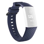 mumbi Bracelet de rechange compatible avec Fitbit Charge 3 4 Fitness Sport Bracelet en silicone Taille S Bleu foncé, bleu foncé, Kleine, Moderne