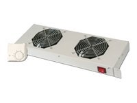 Digitus Dn-19 Fan-2-Ho-Sw - Fläktsats För Rack - Med Termostat - Svart - 19"