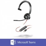 POLY Blackwire 3310 BW3310-M USB-A PC Headset for Microsoft Teams 212703-101