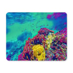 Fantastic Underwater Landscape with Tropical Fishes and Coral Reef Rectangle Non Slip Rubber Mouse Pad Gaming Mousepad Mat for Office Home Woman Man Employee Boss Work