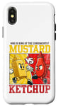 Coque pour iPhone X/XS Graphique de combat moutarde contre ketchup King of the Condiments