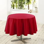 douceur d'intérieur, Nappe Ronde (Diamètre 180 cm) Essentiel Rouge, Polyester