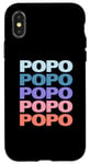 Coque pour iPhone X/XS Funny Modern Repeated Text Design Popo Grandpa Granddad