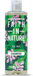 Faith In Nature Tea Tree Shampoo 400ml - Vegan, Cruelty-Free, No SLS or Parabens