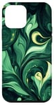 iPhone 12 mini Aesthetic Green Nature Plants Swirling Pattern Case