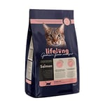 Marque Amazon - Lifelong - Aliment pour chat adultes sans céréale, élaboré avec du saumon frais, 3kg