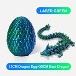 Surprise Dragon Egg Artikulerande Ädelsten Dragon Fidget Toy-3D Printed Dragon Laser Green