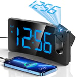 GOLOZA Projection Alarm Clocks Bedside, Digital Clock with 180° Projector, LED