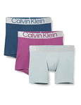 Calvin Klein Men's Boxer Brief 3pk Boxer Briefs, Amethyst, Silver Springs, Crayon Bl, S