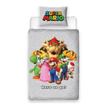 Super Mario Single Duvet Cover & Pillowcase Bed Set Gamer Bros Official Nintendo