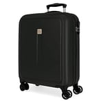 Roll Road Cambodya Valise de Cabine Noire 40 x 55 x 20 cm Rigide ABS Fermeture à Combinaison latérale 37 l 2,78 kg 4 Roues Doubles Bagages à Main