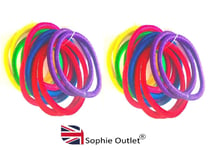 24x Multi Coloured THICK HAIR BANDS Elastics Bobbles Kids Girls School Ponies UK