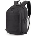 Tzowla Sac a Dos Ordi Portable College Homme,Sac à Dos Ordinateur Voyage Impermeable Antivol avec Port de USB et Serrure,Sac a Dos d Affaire Ecole PC pour Notebook de 17/17,3 Pouces-Noir