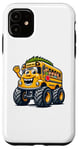 Coque pour iPhone 11 Funny Monster Truck School Bus Back To School Kids Boys