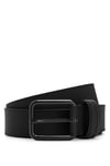 BOSS Mens Peter PS Black-buckle belt in Italian leather