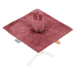 Nattou Doudou Plat en Polyester (Tissu Éponge), Lapin Bonnie, Compagnon Dès La Naissance, 27 x 27 cm, Susie et Bonnie, Vieux Rose