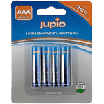 Jupio AAA Alkaliska batterier, LR3, 1,5V, ej laddningsbara, blå