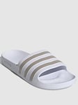 adidas Sportswear adidas Adilette Aqua Sliders - White/Grey, White/Grey, Size 8, Men