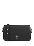 Tommy Hilfiger Emblem Flap Over Crossbody Bag, Black