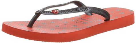 Havaianas Kids Slim Bugs, Girls' Flip Flop, Red (Strawberry 2162), 10/11 Child UK (27/28 Brazilian) (29/30 EU)