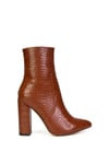 'Sugar' Block High Heel Zip-Up Ankle Boots With a Pointed Toe