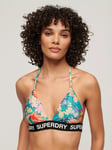 Superdry Logo Triangle Bikini Top, Bali Blue Anemone