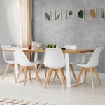 Lot de 6 chaises scandinaves Idmarket sara - Blanc - Pour salle à manger - Blanc