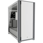 Corsair 5000D Tempered Glass Mid-Tower ATX Case (Solid Steel Front Panel, Corsair RapidRoute Cable Management System, Two Included 120mm Fans, Motherboard Tray with Customisable Fan Mounts) White