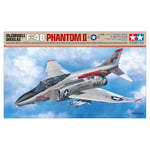 Tamiya 61121-000 Véhicule 61121 1:48 F-4B Phantom II Mcdonnell Douglas Réplique fidèle à l'original, modélisme, kit de construction en plastique, bricolage, loisirs, kit de modélisme, à assembler, non