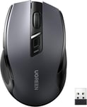 Souris Sans Fil Ergonomique Silencieuse 2,4Ghz 4000 Dpi Optique Réglable Avec Récepteur Usb Souris Ordinateur Autonomie De Pile Prolongée Compatible Avec Mac Pc Portable Tablette(Noir)