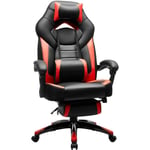 Fauteuil Gamer Ergonomique, Chaise Gaming, Fauteuil de Bureau, avec Repose-Pieds télescopique, Appui-tête réglable, Support Lombaire, capacité de