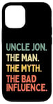 Coque pour iPhone 12/12 Pro Oncle Jon Citation drôle The Man The Myth The Bad Influence