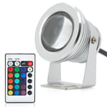 10W utomhus RGB LED-lampa, färgskiftande med handkontroll