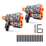 X-Shot Skins Flux – Illustrate (Lot de 2 + 16 fléchettes) par ZURU, Facile à recharger, Technologie Air Pocket Dart Blaster, Jouet en Mousse pour Enfants, Adolescents, Adultes, Emballage Facile