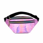 Glansig Metallic Midjeväska Magväska Cross Body Bum Bag - Rosa rosa