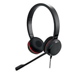 Jabra Evolve 20SE UC Wired Stereo Telephone Headset Over the Head USB Type A With Microphone Black