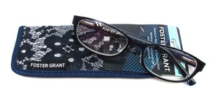 Foster Grant Women's Reading Glasses Isa NVY Navy 1.25 with FREE CASE 9z