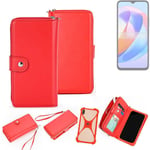 Wallet Mobile phone cover Honor Play 40S 5G Phone protective Case red